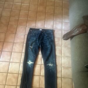 Citizens Of Humanity Blue Skinny Jeans Distressed